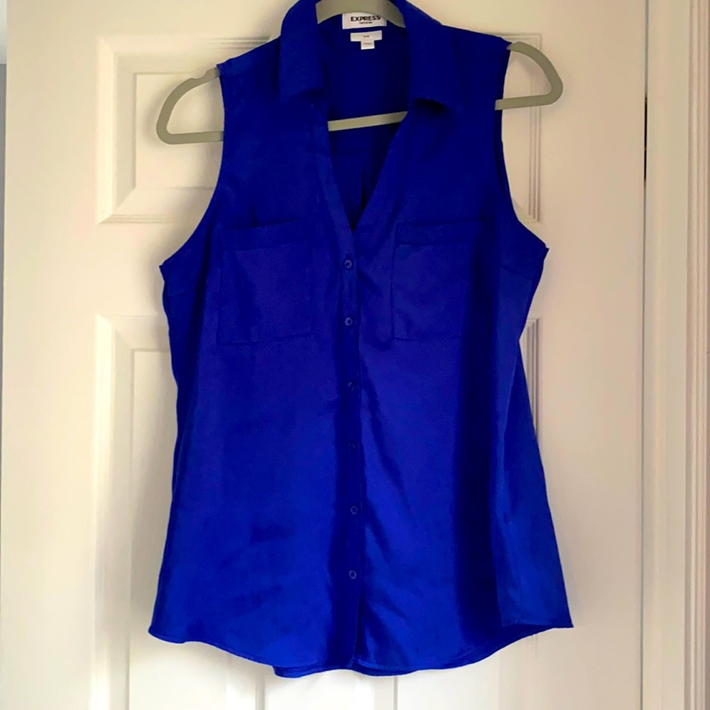Express sz medium royal blue silk tank